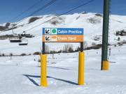 Slope signage in the Dollar Mountain ski area in Sun Valley