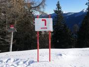 Slope signage in the Schwemmalm ski area