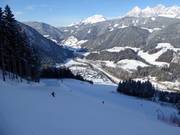 The steep slope "Black Queen" is part of the Black Quartet on the Reiteralm.