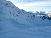 Vast freeride terrain at the Wetterkreuzbahn