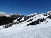 View over the slopes in the upper area of the ski resort
