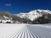 Freshly groomed slope at the Kalilift