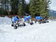 The snow cannons are waiting for their next use