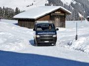 The ski bus from Gasthaus Gerschnialp