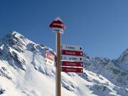 Sign-posting of the slopes in Verbier