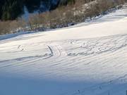 The slope at the ski lift