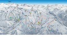 Trail map Les Sybelles – Le Corbier/La Toussuire/Les Bottières/St Colomban des Villards/St Sorlin/St Jean d’Arves