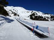 Conveyor belt at the mountain station of the Haideralm gondola lift
