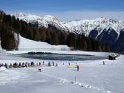 Snowmaking pond in Zoncolan