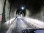 The single-lane Munt La Schera Tunnel from Switzerland