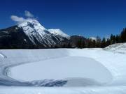 Storage pond in the ski area
