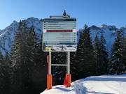 Signage in the ski area