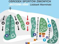 Trail map Krzyżowa Góra – Lidzbark Warmiński