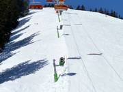 Snowmaking along the slopes