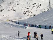 Rope tow on a connecting slope in Arc 1950