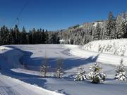 Large snowmaking pond at the Halsegg lift