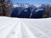 Perfectly groomed slope in Bellwald