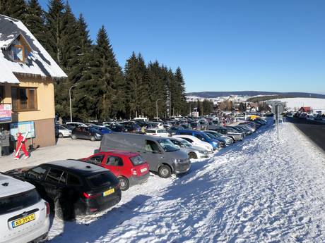 Ore Mountains (Krušné hory): access to ski resorts and parking at ski resorts – Access, Parking Klínovec (Keilberg)