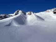 The halfpipe is only open during the peak winter season.