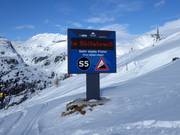 Warning of the “Very steep slope!” ahead