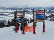 Slope signage in the Jackson Hole ski area