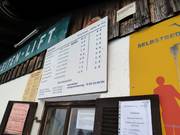 Information at the lift entrance