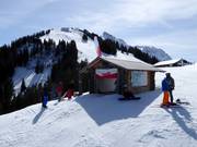 World Cup Giant Slalom starting gate on the Chuenisbärgli in Adelboden