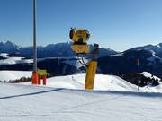 Efficient snow cannon in the ski resort of Lagorai