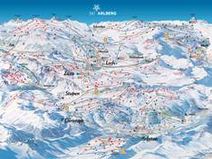 Trail map St. Anton/St. Christoph/Stuben/Lech/Zürs/Warth/Schröcken – Ski Arlberg