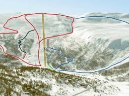 Trail map Lemonsjø Alpinsenter (Jotunheimen)