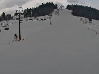 KOZINIEC SKI - widok na kolej i orczyk