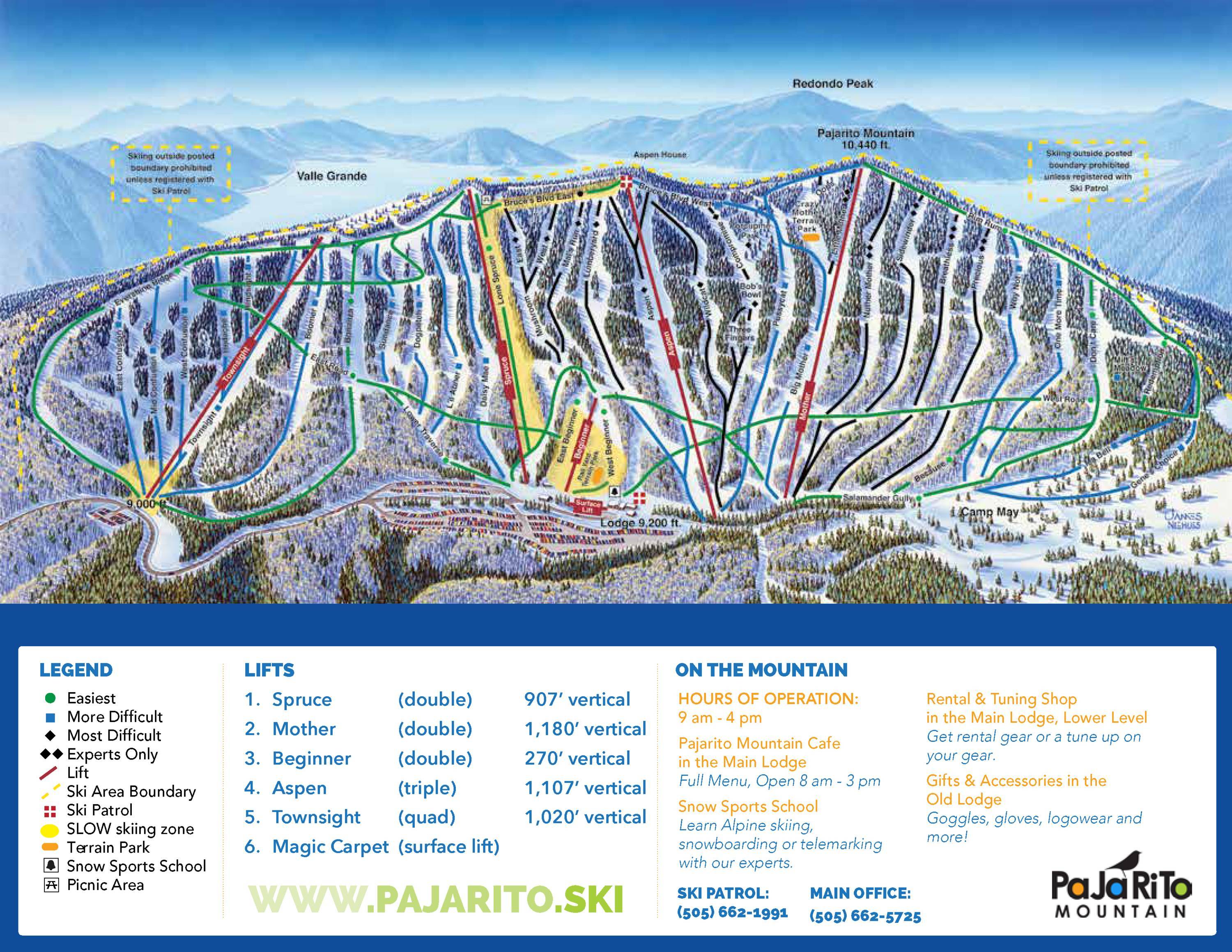 Pajarito Nordic Ski Trail Trail Map Pajarito Mountain