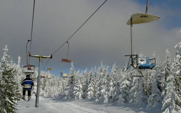 Biggest height difference in the Bohemian Forest (Šumava) – ski resort Pancíř