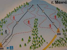 Trail map Menchil (Менчул) – Slavske (Славське)
