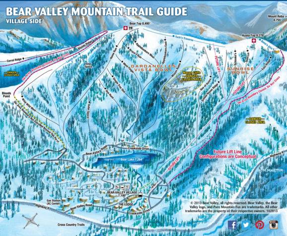 Bear Valley Ski Resort Map Trail Map Bear Valley