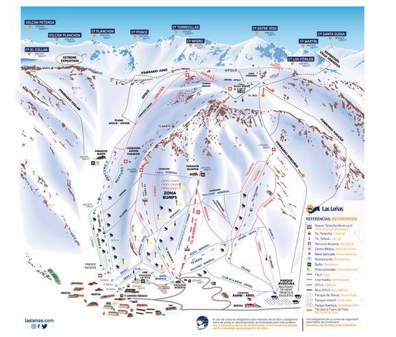 Las Lenas Ski Map Trail Map Las Leñas