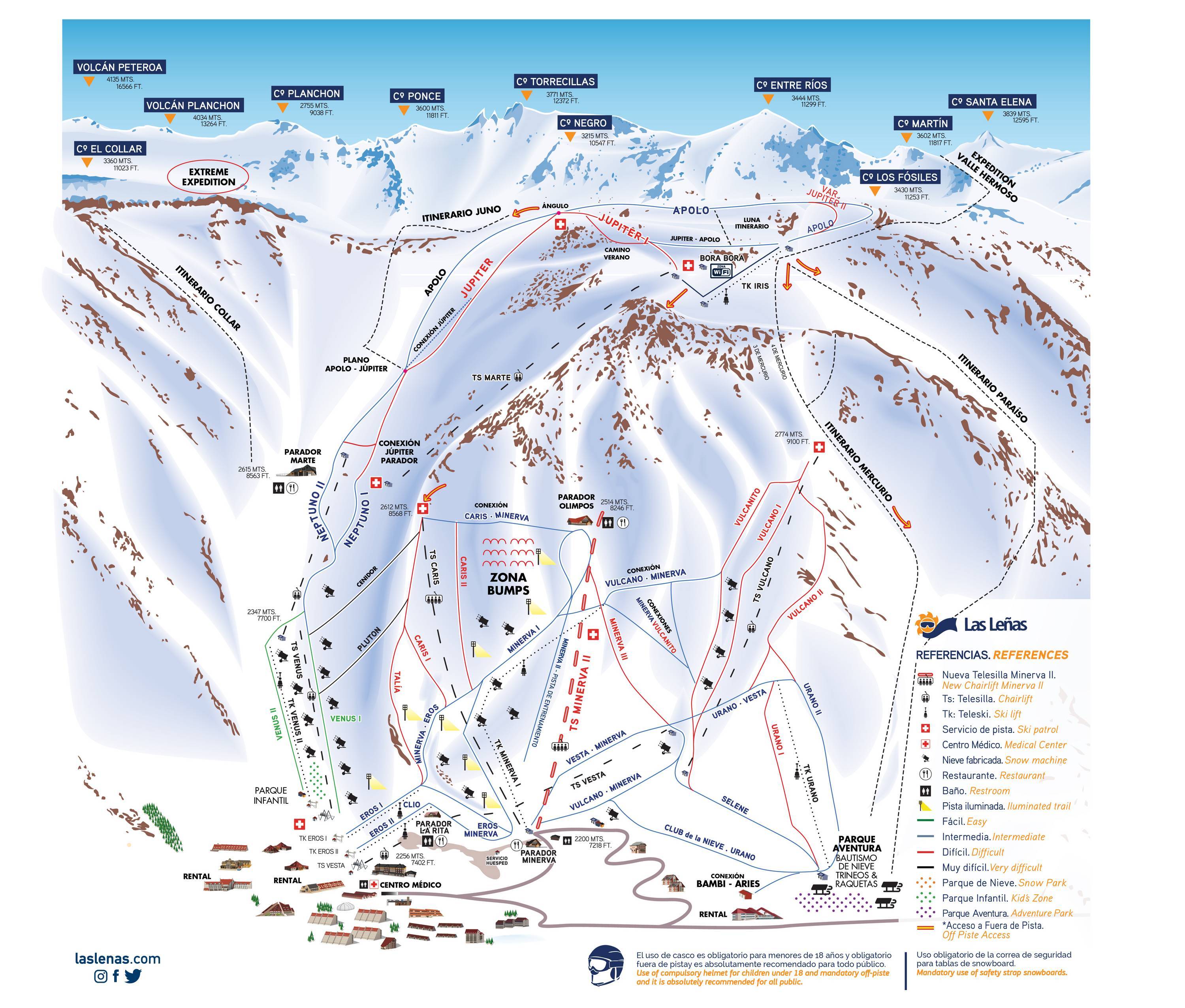 Las Lenas Ski Map Trail Map Las Leñas