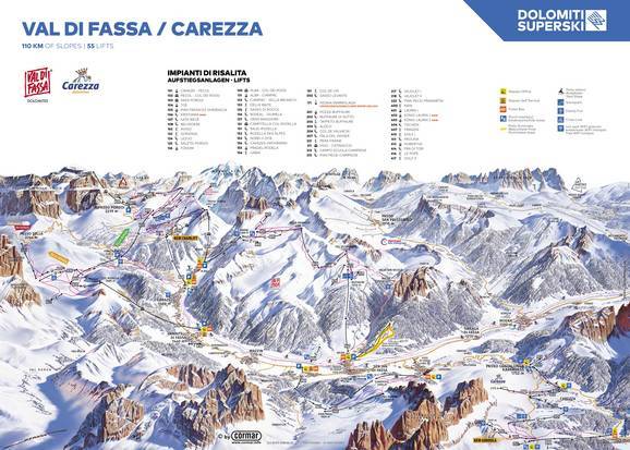 San Pellegrino Ski Map Trail Map Passo San Pellegrino/Falcade