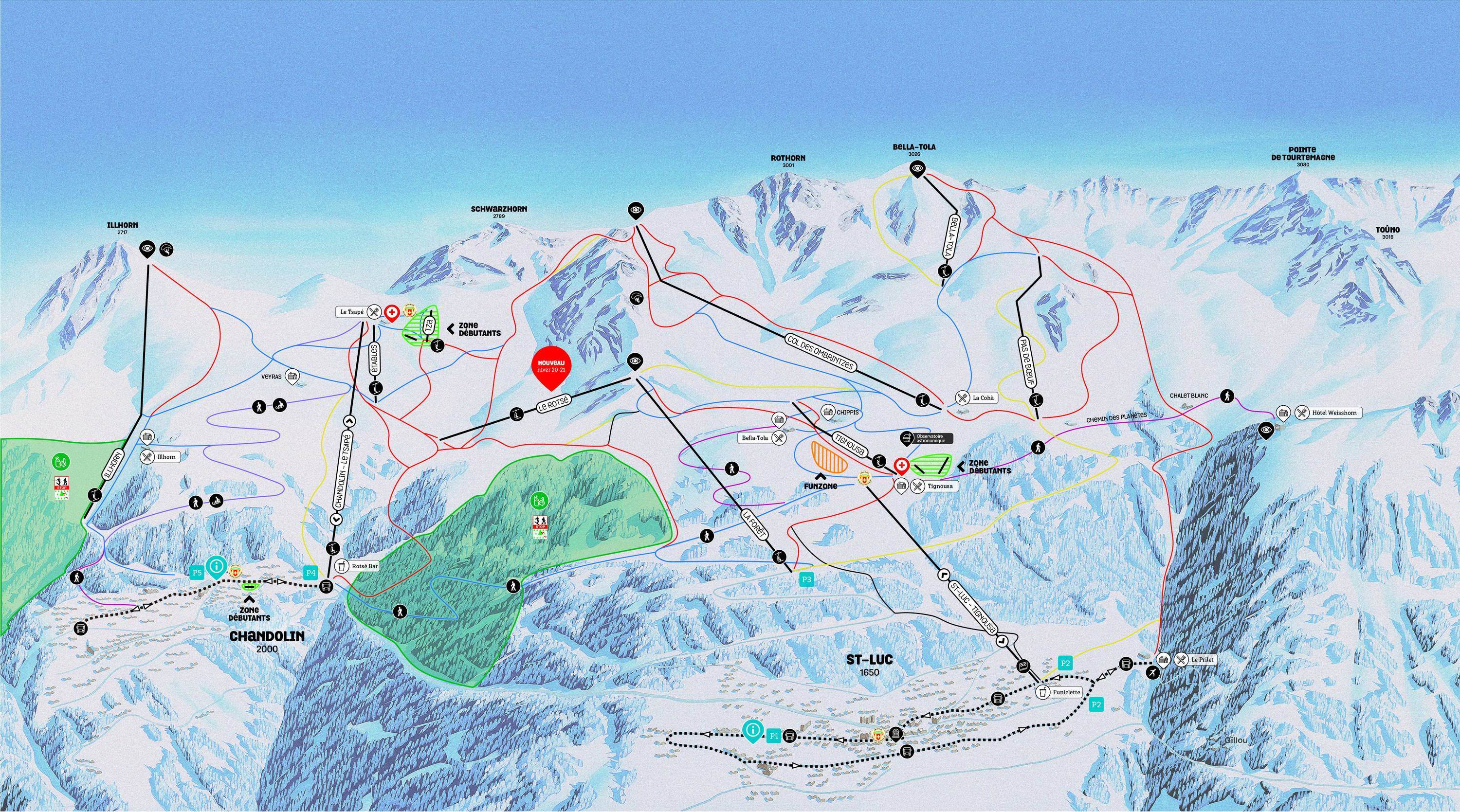 St Luc Ski Map Trail Map Saint Luc/Chandolin (Anniviers)
