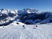 Slope at Aberg-Langeck with a view of the Hochkönig