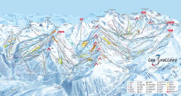 val thorens ski map Trail Map Les 3 Vallees Val Thorens Les Menuires Meribel Courchevel val thorens ski map