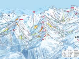 Trail map Les 3 Vallées – Val Thorens/Les Menuires/Méribel/Courchevel