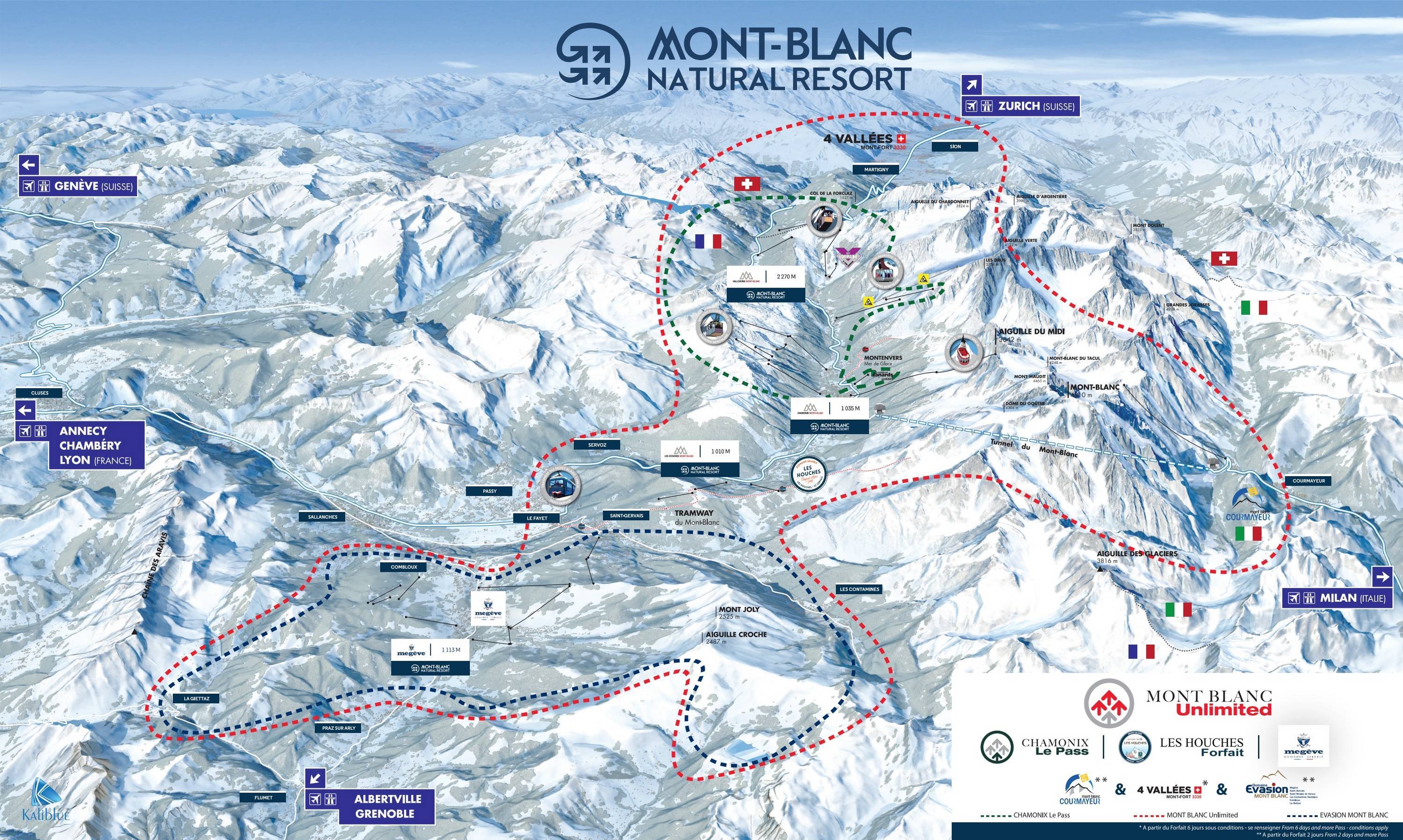 Chamonix Ski Resort Map Trail Map Balme/Les Autannes – Vallorcine/Le Tour