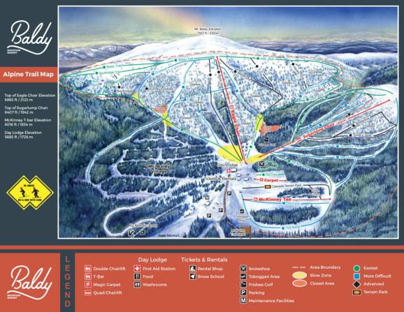 Mt Baldy Ski Map Trail Map Baldy Mountain Resort