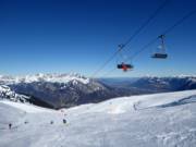 Gaffia-Pizolhütte chairlift with a view of the Rhine Valley