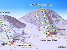Trail map Raupennesthang – Altenberg