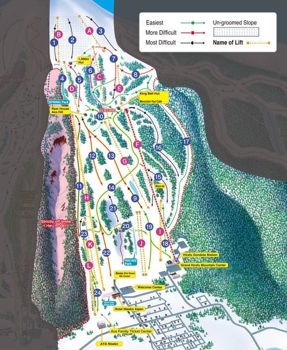 Niseko United Trail Map Trail Map Niseko United – Annupuri/Grand Hirafu/Hanazono/Niseko Village