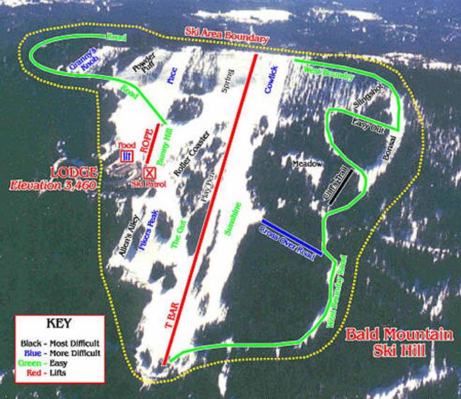 Bald Mountain Ski Map Trail Map Bald Mountain