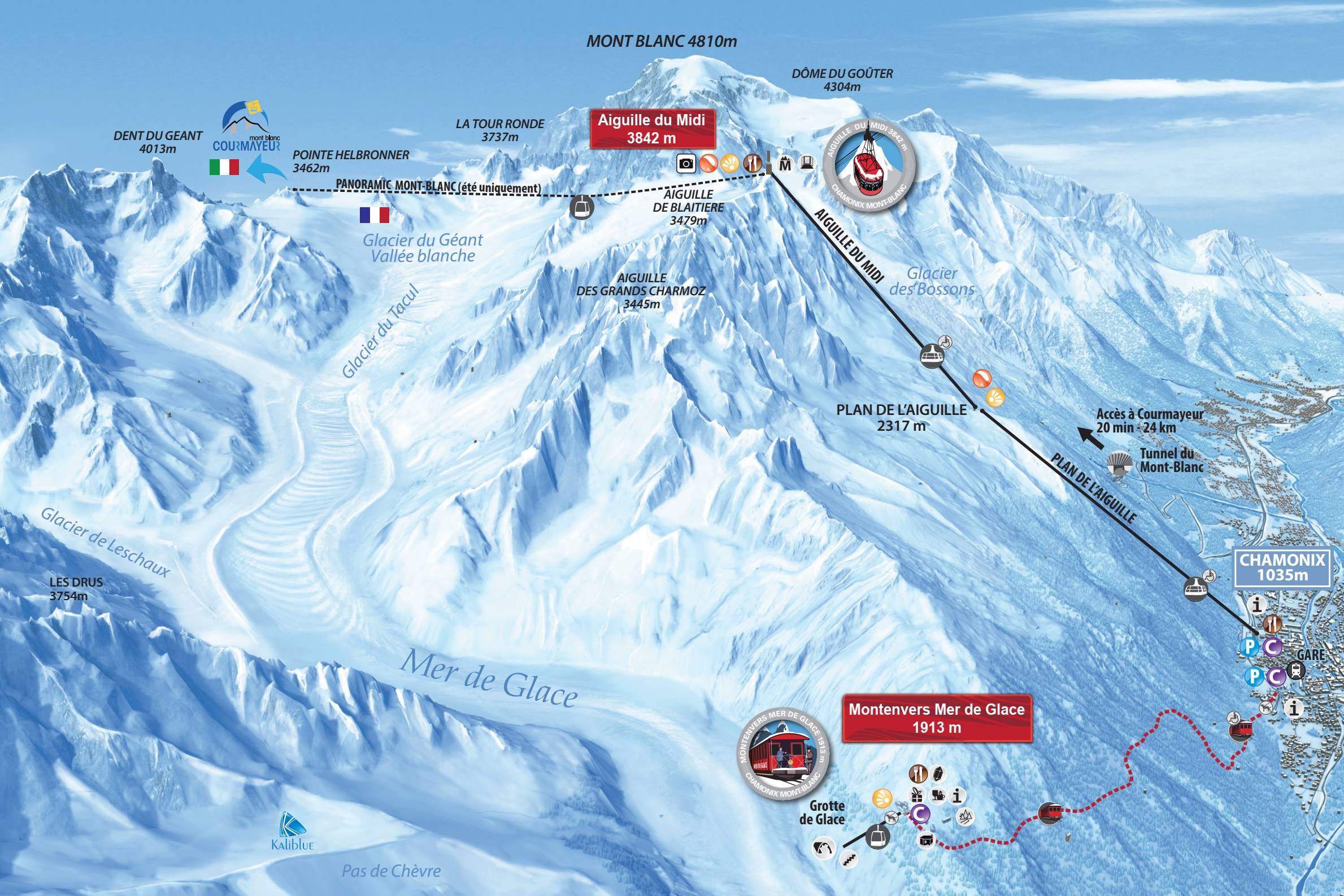 Trail Map Aiguille Du Midi Chamonix