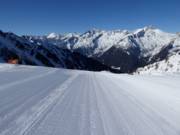 Freshly groomed Dureck slope